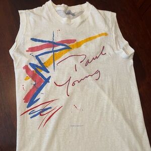 Vintage 1985 Paul Young sleeveless world tour concert t-shirt